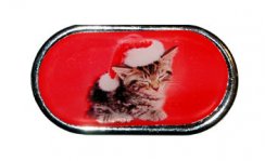 Pouzdro se zrcátkem Vánoční motiv - Kotě v čepici